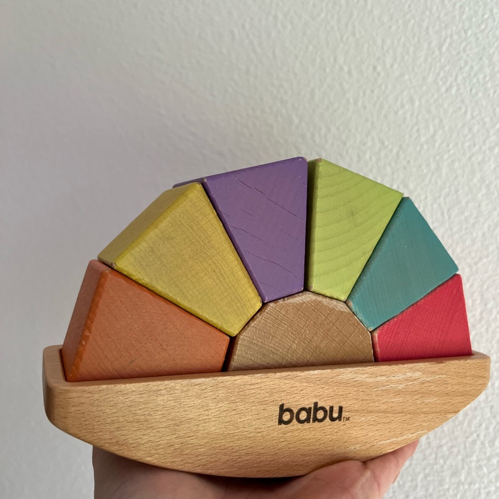 Babu Baby/Toddler Wooden Rainbow Stacking Toy